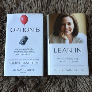 Lean In & Option B Sheryl Sandberg hardcover book lot